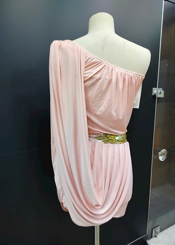 Pudra Pileli Mini Abiye Elbise - Görsel 5