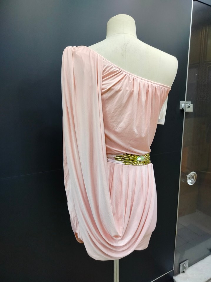 Pudra Pileli Mini Abiye Elbise - Görsel 5