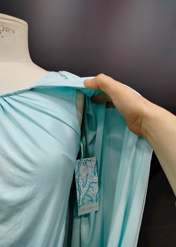 Tek Omuzlu Drapeli Mini Elbise - Görsel 3