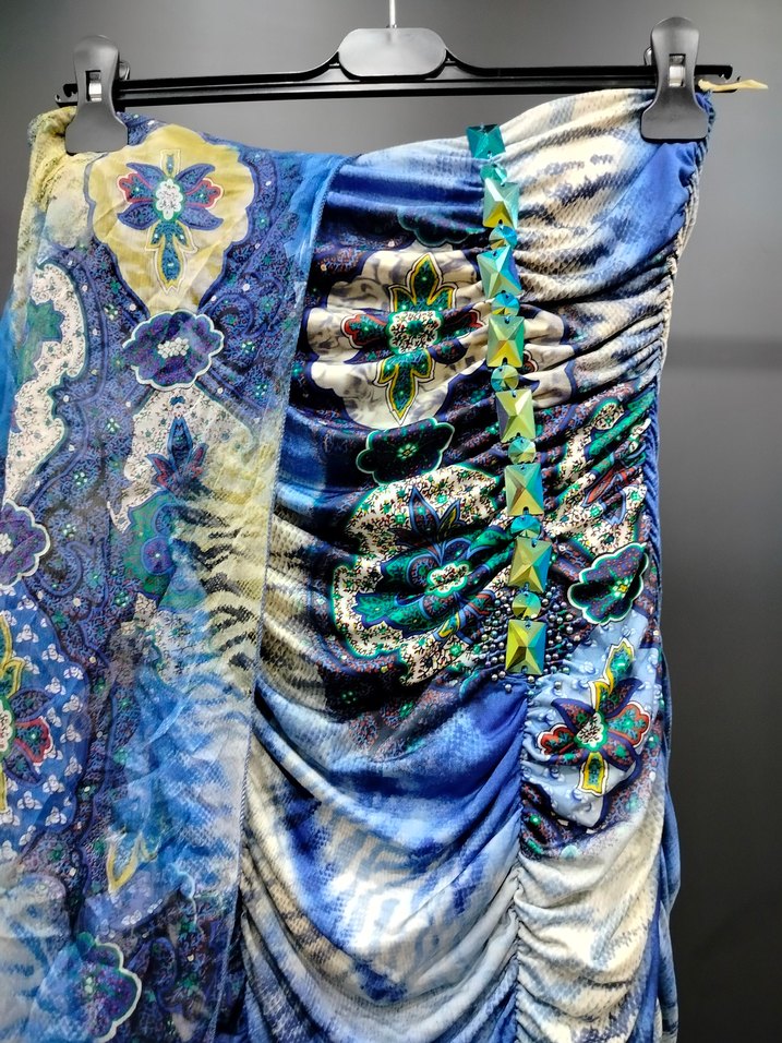 Mavi Drapeli mini elbise - Görsel 2