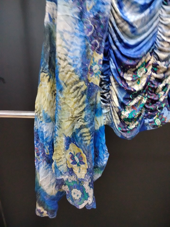 Mavi Drapeli mini elbise - Görsel 4