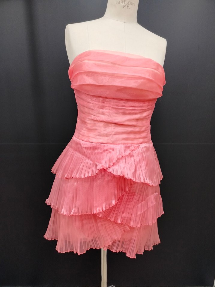 maxra govani Pudra Pilili Mini Straplez Abiye Elbise - Görsel 2