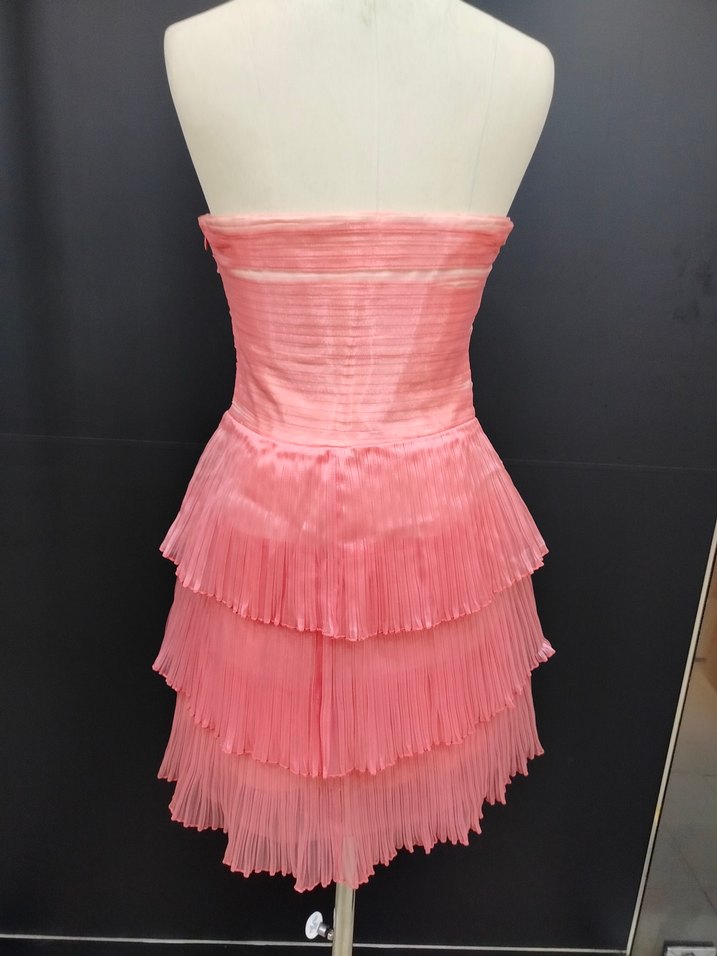 maxra govani Pudra Pilili Mini Straplez Abiye Elbise - Görsel 3