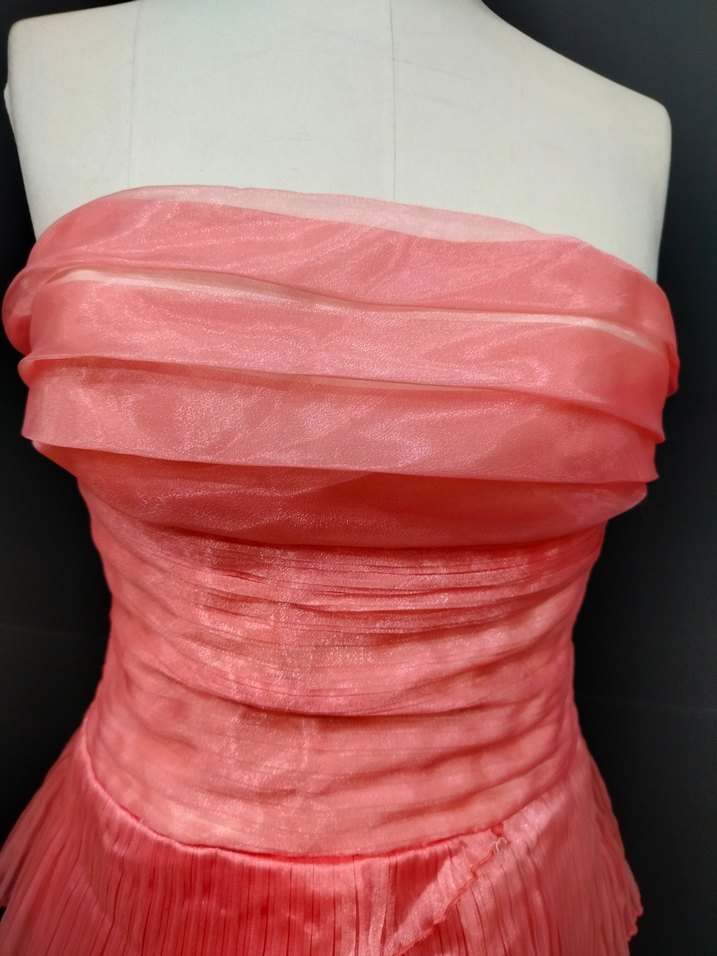 maxra govani Pudra Pilili Mini Straplez Abiye Elbise - Görsel 4