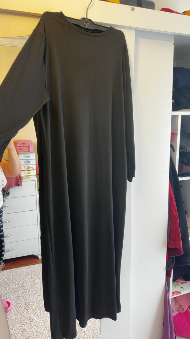 Fitilli kumaş elbise - Görsel 3