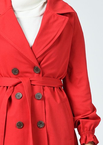 Kırmızı Trençkot - Görsel 9