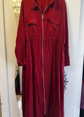 Bordo Tensel Elbise - Görsel 2