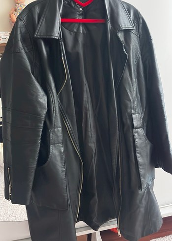 Kadın Siyah Deri ceket - Görsel 6