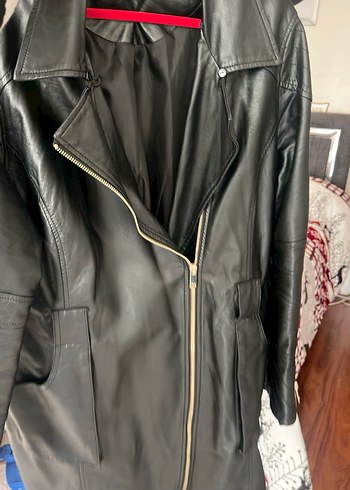 Kadın Siyah Deri ceket - Görsel 4