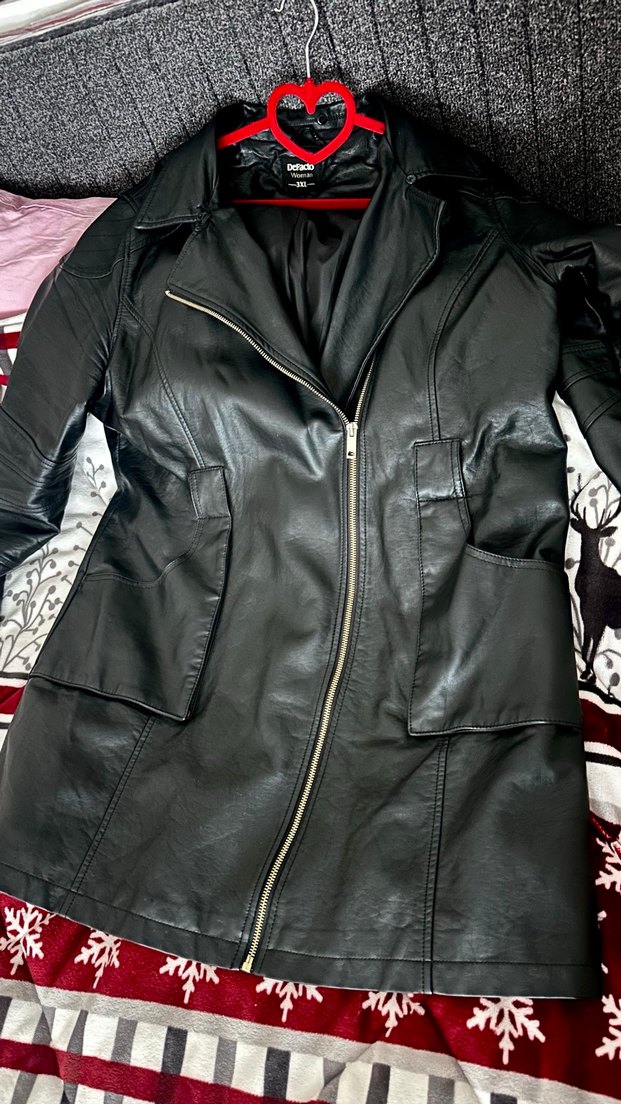 Kadın Siyah Deri ceket - Görsel 5