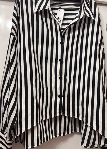 Poplin Çizgili Kadın Gömlek - Görsel 3