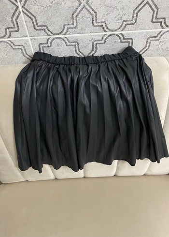 Kız çocuk Siyah Pilili Mini Etek - Görsel 4