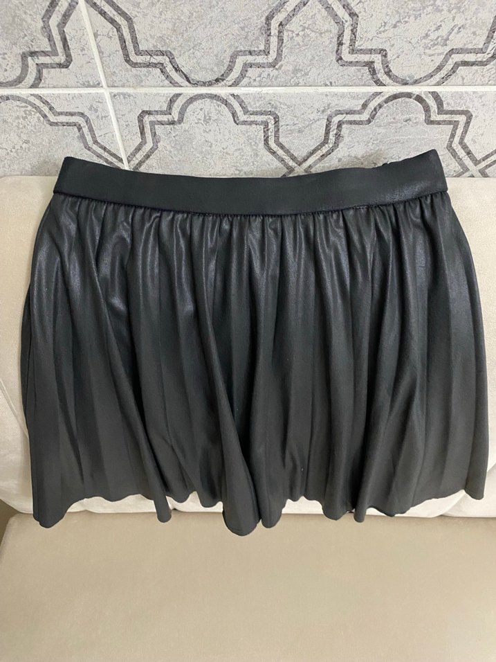 Kız çocuk Siyah Pilili Mini Etek - Görsel 2