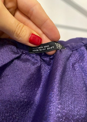 Mor Fırfırlı Mini Elbise - Görsel 5