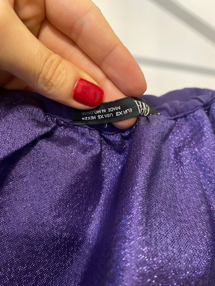 Mor Fırfırlı Mini Elbise - Görsel 5