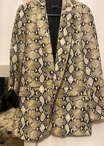 Yılan Desenli Kadın Midi Blazer - Görsel 5