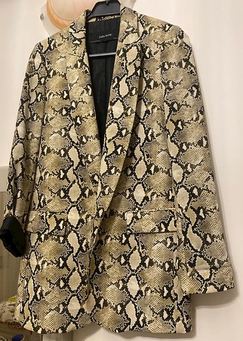 Yılan Desenli Kadın Midi Blazer - Görsel 2