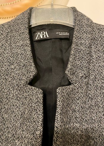 Zara Gri Düz Kesim Kaban - Görsel 3