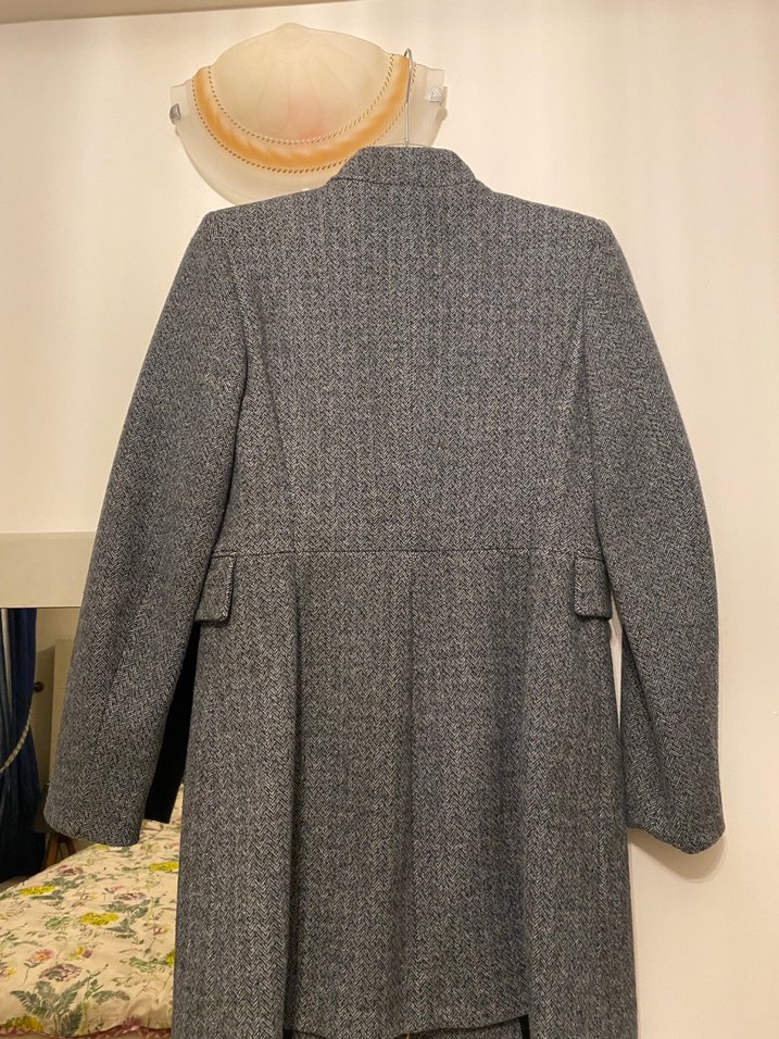 Zara Gri Düz Kesim Kaban - Görsel 4