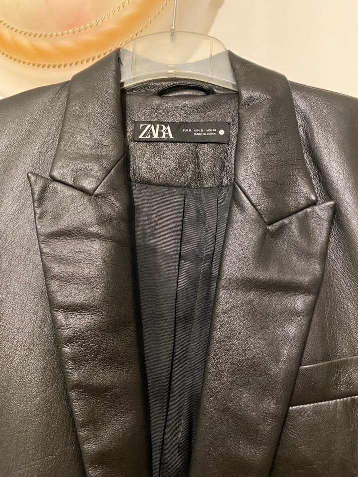 Siyah Deri Kadın Ceket - Görsel 5