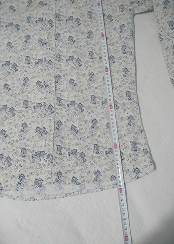 l/xl Beden beyaz Renk Desenli Erkek Gömlek
