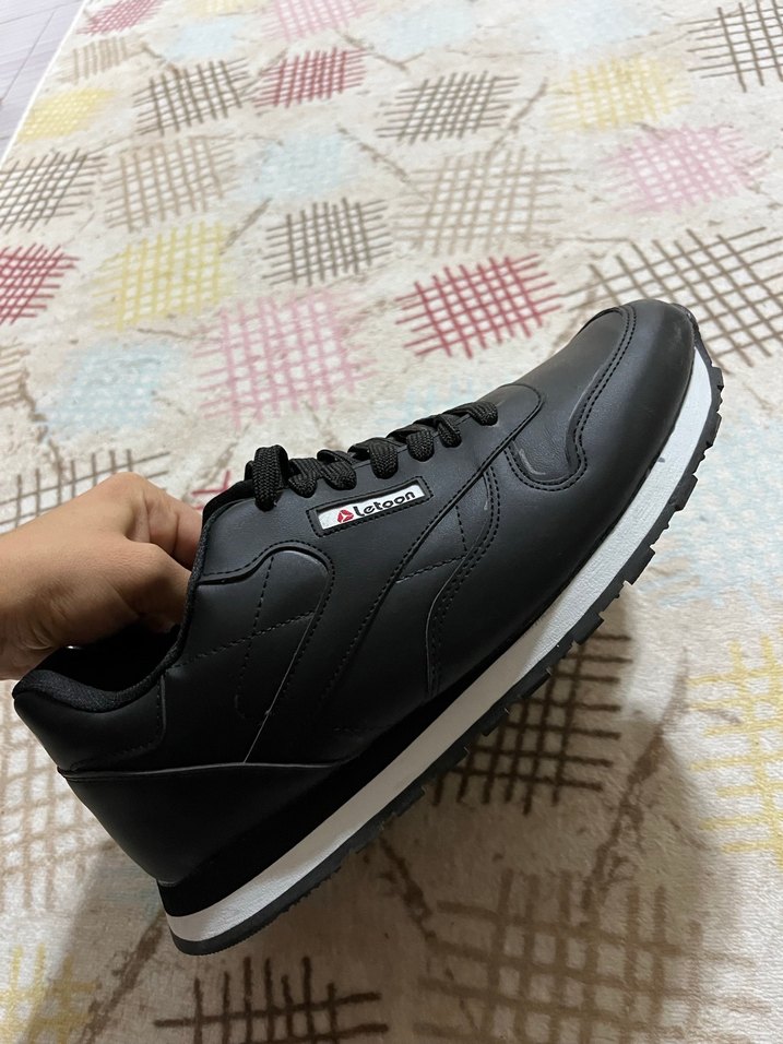 Siyah Bağcıklı İnce Topuklu erkek Spor Ayakkabı - Görsel 4