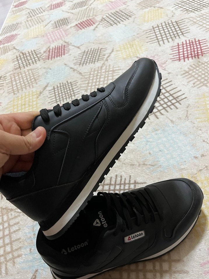 Siyah Bağcıklı İnce Topuklu erkek Spor Ayakkabı - Görsel 3