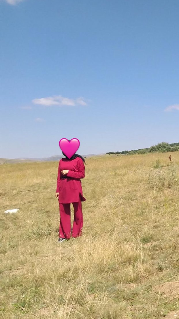 Koyu Kırmızı Uzun Kollu Etnik Desenli Kadın Takım - Görsel 2