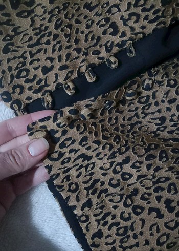 Düğmeli Leopar Desenli Kadın Bluz özel tasarım adl - Görsel 2