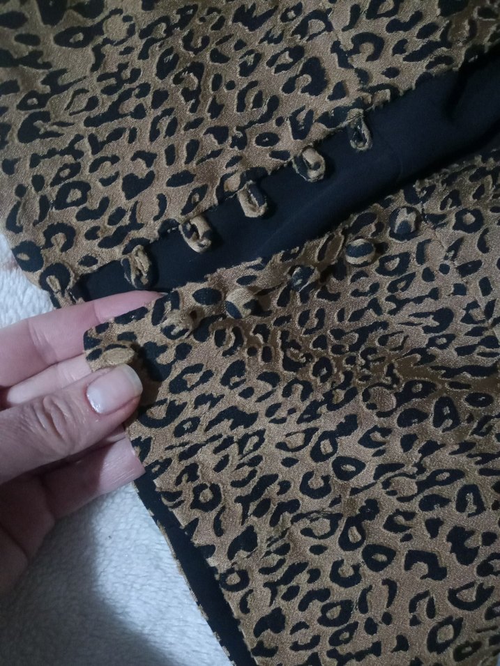 Düğmeli Leopar Desenli Kadın Bluz özel tasarım adl - Görsel 2
