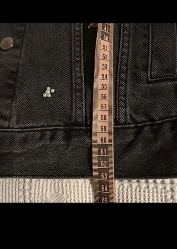 Nakışlı Siyah Kadın Denim Ceket - Görsel 3