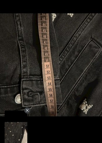 Nakışlı Siyah Kadın Denim Ceket - Görsel 5