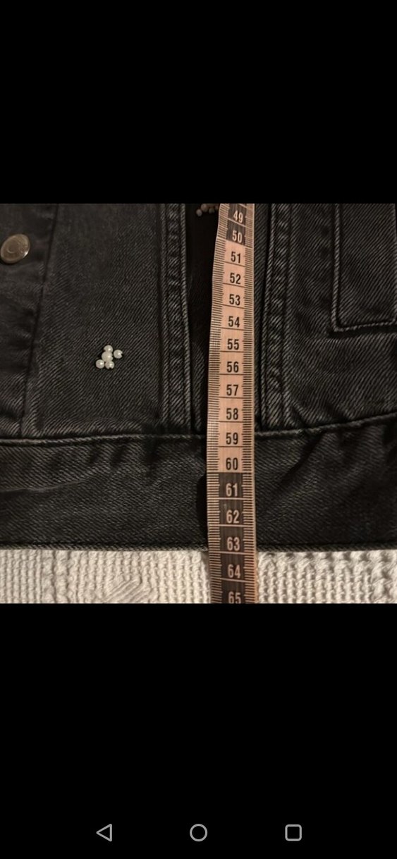 Nakışlı Siyah Kadın Denim Ceket - Görsel 3