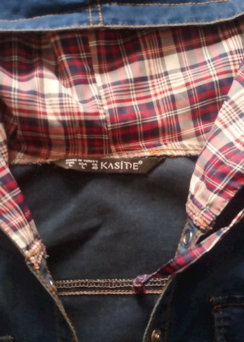 Düğmeli Kısa Kollu Denim Kadın Gömlek - Görsel 5