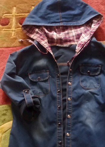 Düğmeli Kısa Kollu Denim Kadın Gömlek - Görsel 2