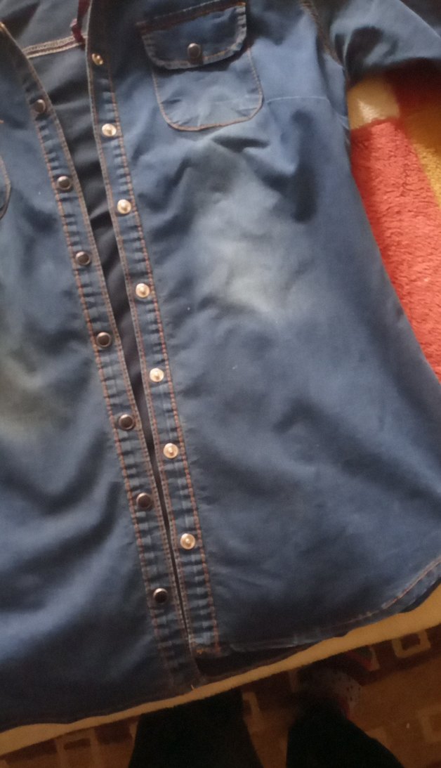 Düğmeli Kısa Kollu Denim Kadın Gömlek - Görsel 3