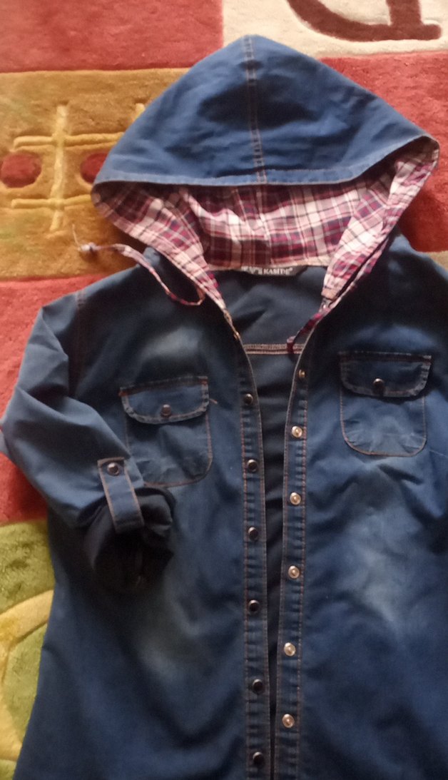 Düğmeli Kısa Kollu Denim Kadın Gömlek - Görsel 2