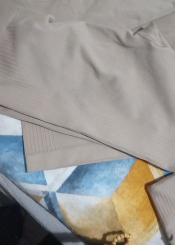 Bej Kadın Uzun Kollu Fitted Takım tayt - Görsel 4