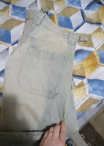 Bershka Düğmeli Kısa Gri Kadın Jean - Görsel 7