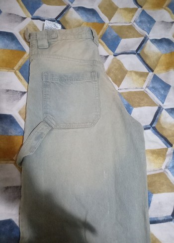 Bershka Gri Mini Düğmeli Kadın Kot Pantolon trent model - Görsel 7