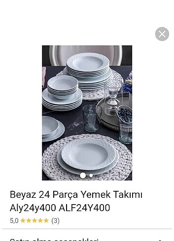 24 parça yemek takımı