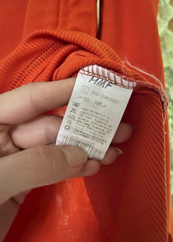 Uzun Kollu Turuncu Drapeli Straplez Bluz - Görsel 10