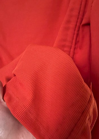 Uzun Kollu Turuncu Drapeli Straplez Bluz - Görsel 9