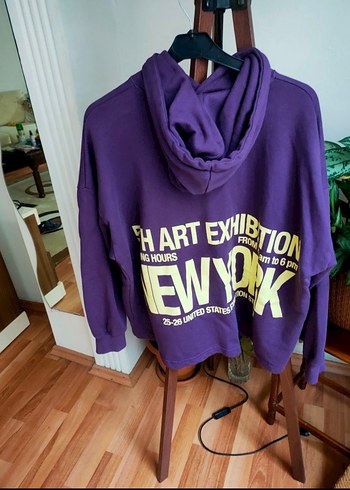 Mor Oversize Kadın Sweatshirt - Görsel 8