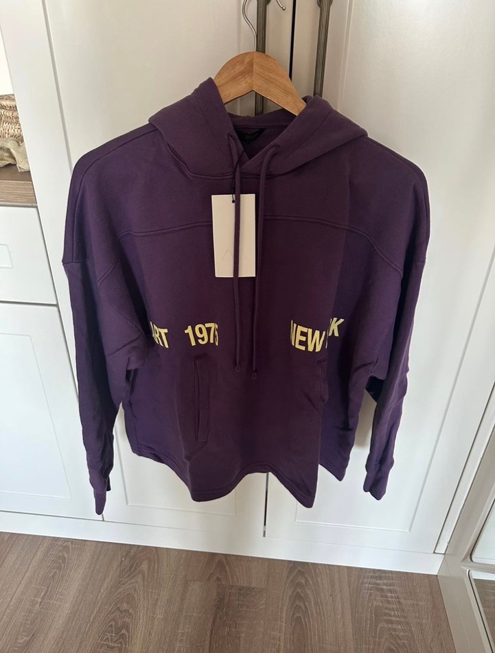 Mor Oversize Kadın Sweatshirt - Görsel 4