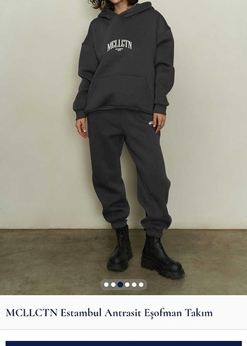 MCLLCTN Antrasit Kadın Eşofman Altı - Görsel 3