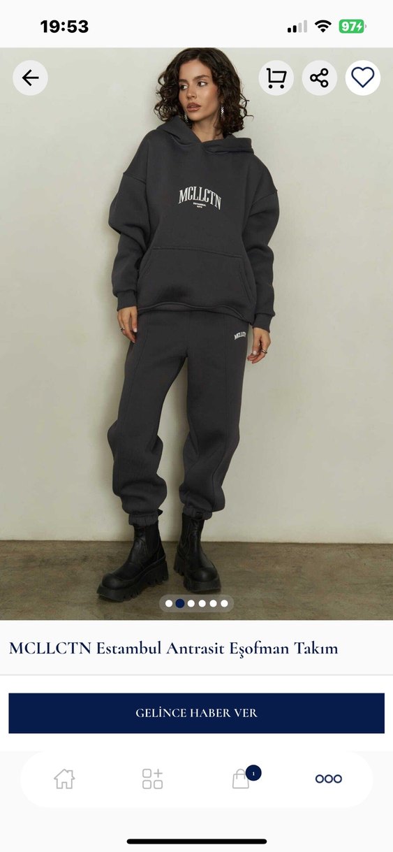 MCLLCTN Antrasit Kadın Eşofman Altı - Görsel 2