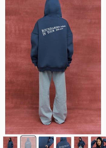 Lacivert Baskılı Salaş Sweatshirt - Görsel 5