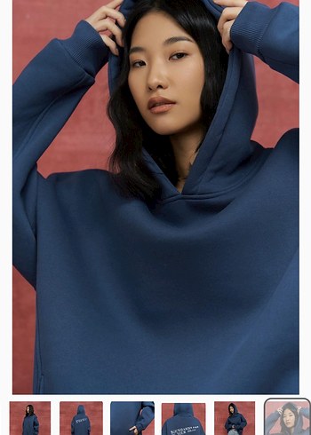 Lacivert Baskılı Salaş Sweatshirt - Görsel 3