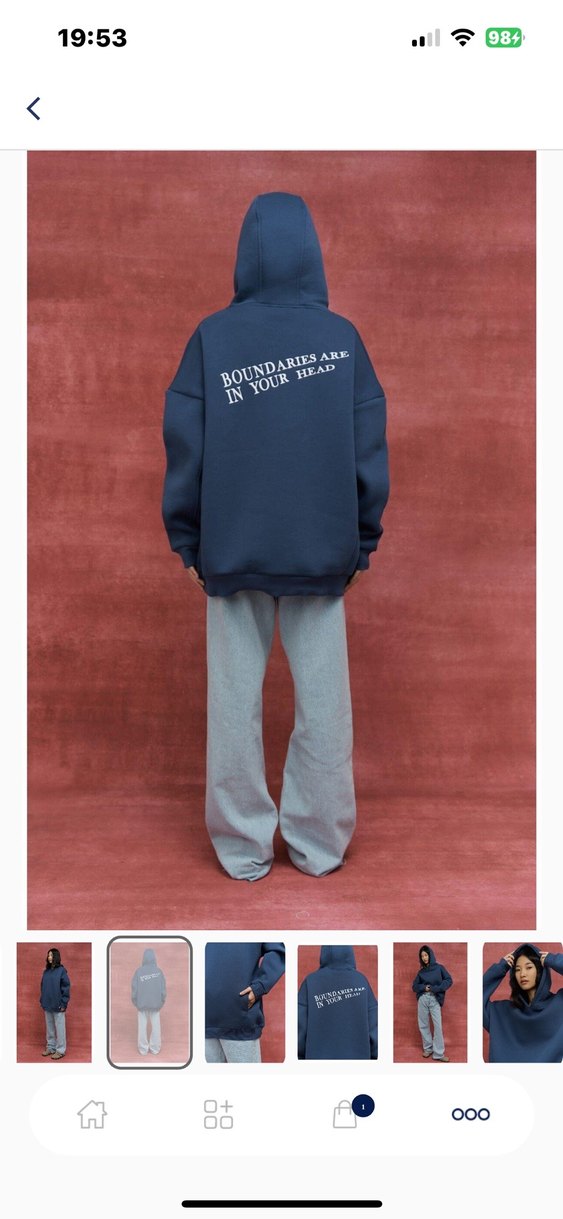 Lacivert Baskılı Salaş Sweatshirt - Görsel 5